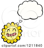 Cartoon Of A Thinking Flower Royalty Free Vector Illustration by lineartestpilot