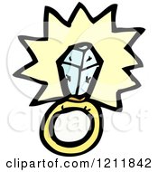 Cartoon Of A Diamond Ring Royalty Free Vector Illustration