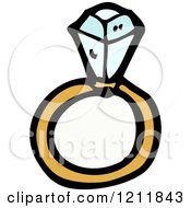 Cartoon Of A Diamond Ring Royalty Free Vector Illustration