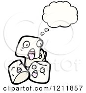 Cartoon Of Thinking Marshmellows Royalty Free Vector Illustration by lineartestpilot