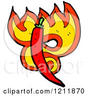 Cartoon Of A Firey Hot Pepper Royalty Free Vector Illustration by lineartestpilot