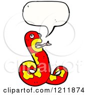 Cartoon Of A Snake Speaking Royalty Free Vector Illustration