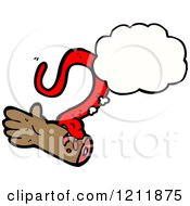 Cartoon Of A Thinking Snake Biting An Arm Royalty Free Vector Illustration