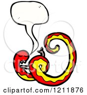Cartoon Of A Snake Speaking Royalty Free Vector Illustration