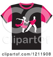 Clipart Of A Black And Pink T Shirt With Dancers Royalty Free Vector Illustration
