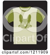 Poster, Art Print Of Black Icon Of A T Shirt With A French Bulldog