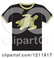 Poster, Art Print Of Black T Shirt With A Sea Turtle