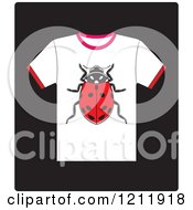 Clipart Of A White Icon Of A T Shirt With A Ladybug Royalty Free Vector Illustration by Lal Perera