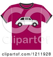 Poster, Art Print Of Pink T Shirt With A Fiat Car