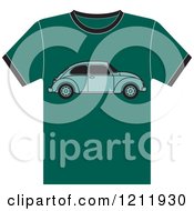 Poster, Art Print Of Teal T Shirt With Vw Beetle