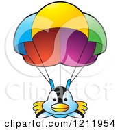 Poster, Art Print Of Happy Penguin Parachuting