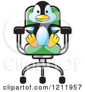 Poster, Art Print Of Happy Penguin Sitting In A Chair