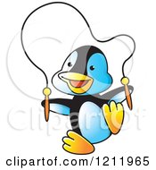 Poster, Art Print Of Happy Penguin Playing With A Jump Rope