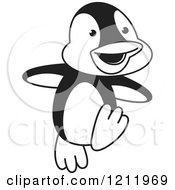 Poster, Art Print Of Black And White Happy Penguin Dancing