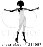 Clipart Of A Faceless Woman In A White Leotard Royalty Free Vector Illustration