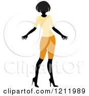Clipart Of A Faceless Woman In An Orange Outfit Royalty Free Vector Illustration