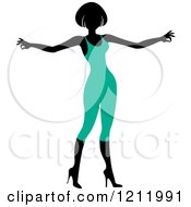 Poster, Art Print Of Faceless Woman In A Turqoise Leotard