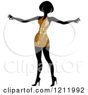 Clipart Of A Faceless Woman In A Brown Dress Royalty Free Vector Illustration