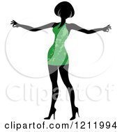 Clipart Of A Faceless Woman In A Green Dress Royalty Free Vector Illustration