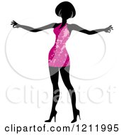 Clipart Of A Faceless Woman In A Purple Dress Royalty Free Vector Illustration by Lal Perera