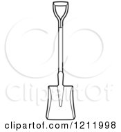 Clipart Of A Black And White Shovel Royalty Free Vector Illustration