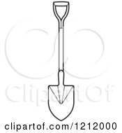 Clipart Of A Black And White Shovel 2 Royalty Free Vector Illustration by Lal Perera