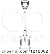Clipart Of A Black And White Shovel 3 Royalty Free Vector Illustration by Lal Perera