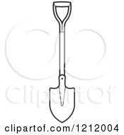 Clipart Of A Black And White Shovel 4 Royalty Free Vector Illustration