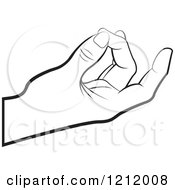 Clipart Of A Black And White Meditating Hand Royalty Free Vector Illustration by Lal Perera