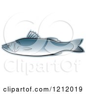 Clipart Of A Blue Fish Royalty Free Vector Illustration