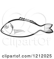 Clipart Of A Black And White Fish 2 Royalty Free Vector Illustration