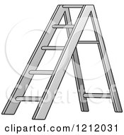 Clipart Of A Metal Ladder Royalty Free Vector Illustration