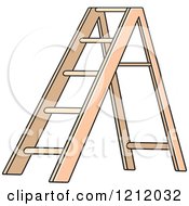 Clipart Of A Wooden Ladder Royalty Free Vector Illustration by Lal Perera