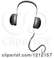Poster, Art Print Of Grayscale Whimsical Music Headphones