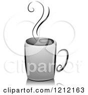 Poster, Art Print Of Grayscale Steaming Cup Of Coffee