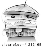 Poster, Art Print Of Grayscale Stacked Sandwich
