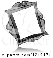 Poster, Art Print Of Grayscale Whimsical Slanted Vintage Frame And Shadow