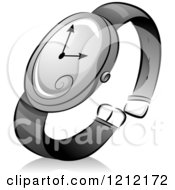 Grayscale Whimsical Wrist Watch And Shadow