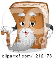 Old Book Mascot With A Beard And Cane