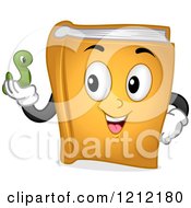 Cartoon Of A Happy Book Mascot Holding A Worm Royalty Free Vector Clipart by BNP Design Studio