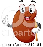 Cartoon Of A Kidney Organ Mascot Holding A Thumb Up Royalty Free Vector Clipart