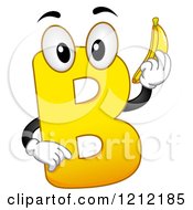 Poster, Art Print Of Yellow Letter B Holding A Banana