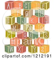 Poster, Art Print Of Stacked Alphabetized Letter Blocks