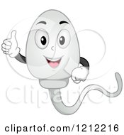 Cartoon Of A Happy Sperm Holding A Thumb Up Royalty Free Vector Clipart by BNP Design Studio