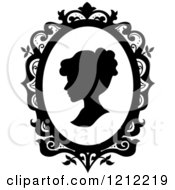 Poster, Art Print Of Black Silhouetted Cameo Of A Lady