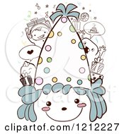 Cartoon Of A Doodled Party Monster Royalty Free Vector Clipart