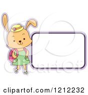 Poster, Art Print Of Female Student Rabbit With A Blank Label