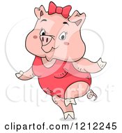 Poster, Art Print Of Cute Female Piggy Wearing A Swimsuit