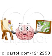 Poster, Art Print Of Brain Mascot Demonstrating The Functions Of The Left And Right Portions