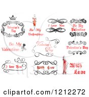 Clipart Of Valentine Greetings And Sayings 9 Royalty Free Vector Illustration